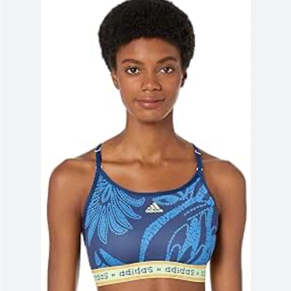 Adidas Farm Rio Women's Floral Blue Sports Bra Sz XL